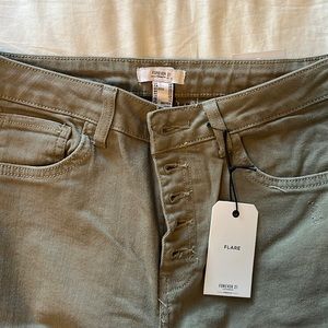 NWT Forever 21 Light Green Flare jeans